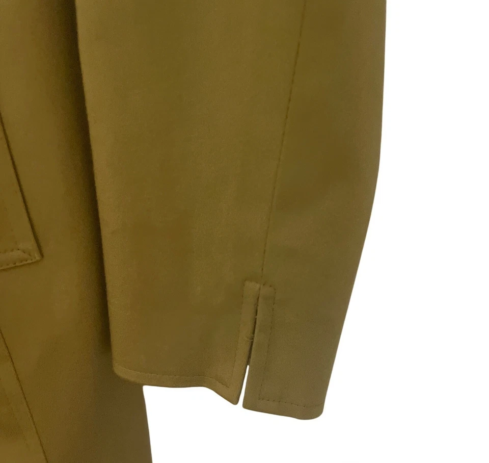 Bloomingdales  Womens Y2K Olive Green Trench Coat Size 6 Retro Classic Preppy - Image 4 of 4