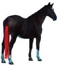 A&K L'YDIA Horse Tail LED Light Bar,100cm/40inch Horse Equipment Riding Red