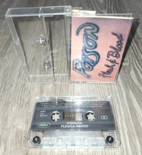 POISON  Flesh  Blood  Cassette Tape 1990 in Canada Tested