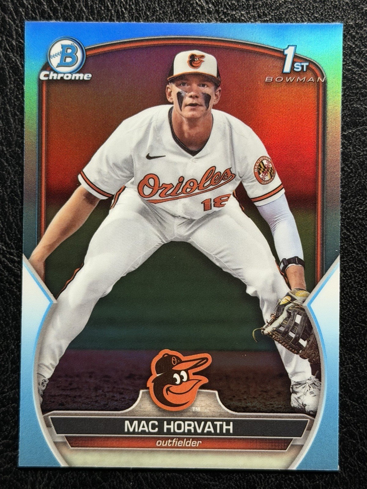 2023 Bowman Draft Chrome Sky Blue Refractor #BDC-90 Mac Horvath Orioles