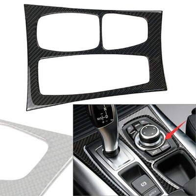 For BMW E70 X5 E71 X6 2008-2013 09 10 Carbon Fiber Car Gear Shift Box Panel Trim