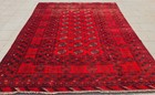 Rare Hand Knotted Vintage Afghan Turkmen Moori Wool Area Rug 9 x 7 Ft — photo 4