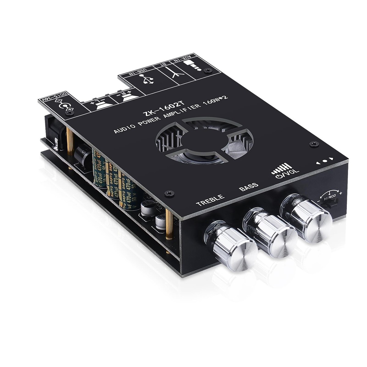 Audio Amplifier Board, ZK-1602T Bluetooth 5.0 Power Amp for Home
