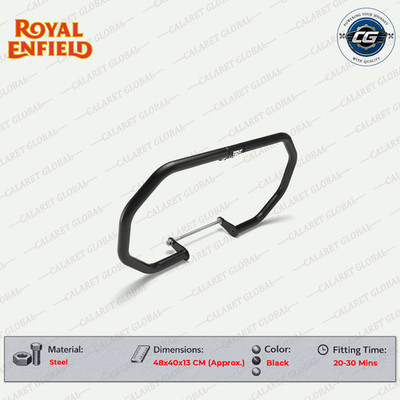Schwarzer Octagon Motorschutzbügel für Royal Enfield für Classic 350 Meteor 3...