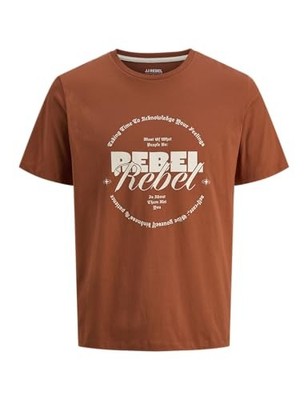 Herren T-Shirt JJ Rebel Jrebgray Crew Neck Bombay Brown XS Baumwolle