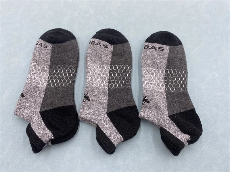 BOMBAS 3 Pairs Women Honeycomb Ankle Socks Size M 6-9 Gray Black