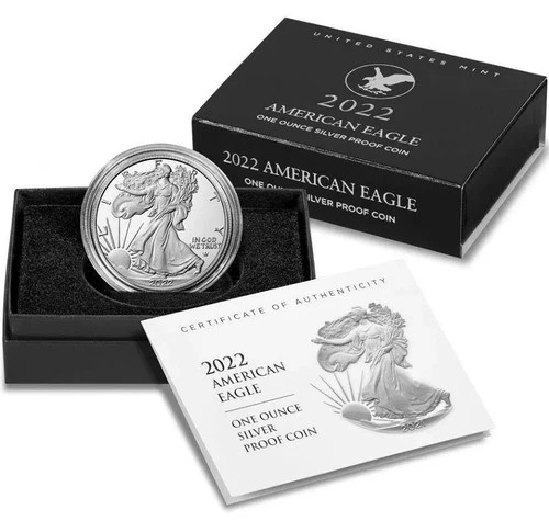 2022 W American Silver Eagle Choice Proof Bullion $1 Coin OGP COA