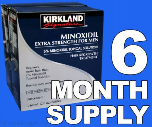 6 MONTHS KIRKLAND MINOXIDIL 5% MENS HAIR LOSS REGROWTH - Picture 1 of 8