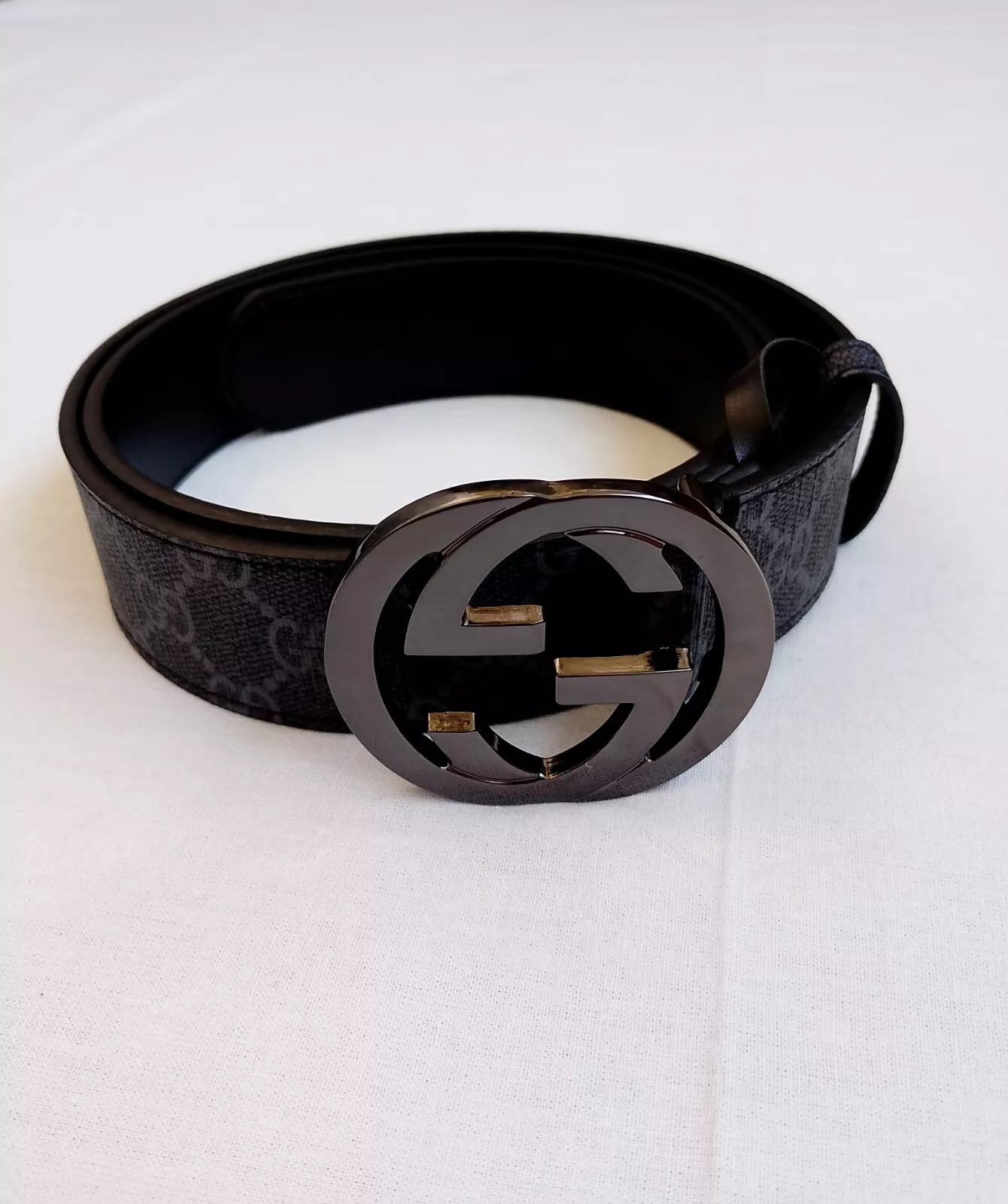 Ceinture classique homme monogramme Gucci 34 36 Italie GG