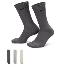 Nike 3-Pack Everyday Plus Dri-FIT Cushion Crew Training Socks Size L  8-12