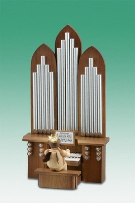 Bois D'Anges Ange de Noël Orgue Avec Couronne / Nature Hauteur Environ 6,5 CM