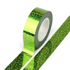 PALE GREEN Foil Holographic Glitter Effect Washi Tape Decorative Tape 15mm x 5M