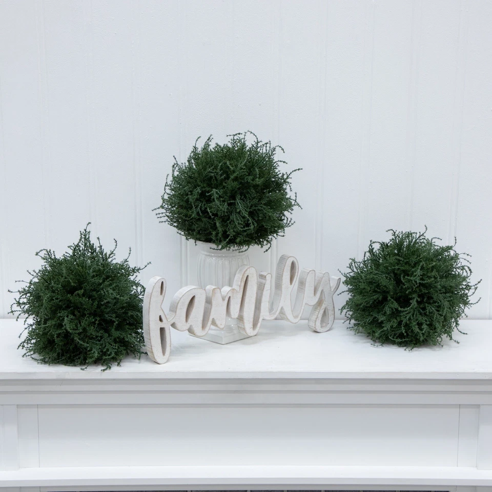 12” Cedar Topiary Artificial Bush Ball Indoor/Outdoor Pack 3. Retail $72 - Image 3 of 4