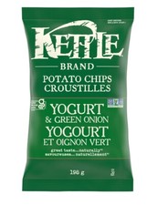 3 Bags of Kettle Brand Yogurt  Green Onion Potato Chips Gluten Free 198g Each