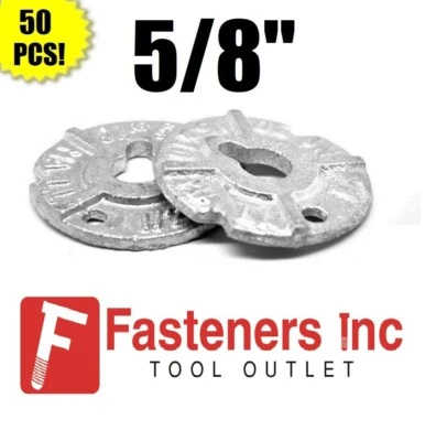 REDDING FASTENERS (Qty 50) 5/8" Round Malleable Washer Malleable Iron Hot Dipped Galvanized