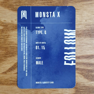 Hyungwon Official Identity Card Monsta X Mini Album Follow - Find