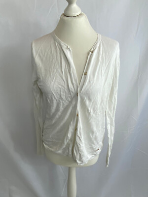 Mango Basics - Strickjacke - weiß creme offwhite - Gr. L - 