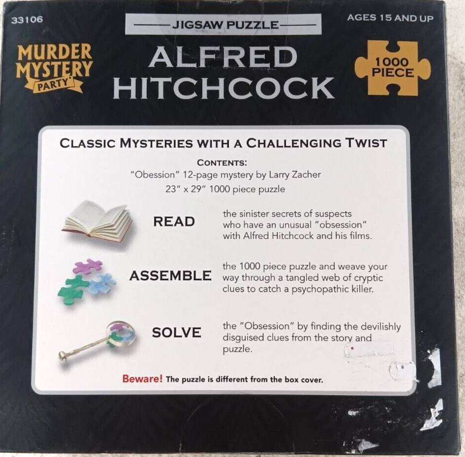 Rompecabezas Alfred Hitchcock 1000 piezas fiesta misterio asesinato Foto 3 de 4