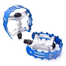 Wellgo Old school BMX XC-II bear trap pedals 9/16" FOR 3 PIECE CRANKS Blue Cage