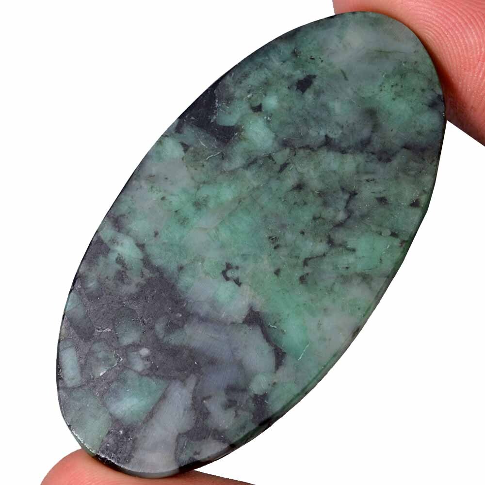 Cabochon De Vivianite Naturelle Verte 15 Carats - Pierre Ovale Polie Non Traitée, Pour Bijouterie