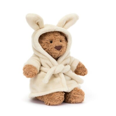 New Jellycat Bartholomew Bear 26cm Bathrobe Plush Toy New Winter Gift