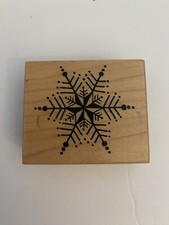 PSX E1953 Snowflake Wood Mounted Rubber Stamp EUC RS3