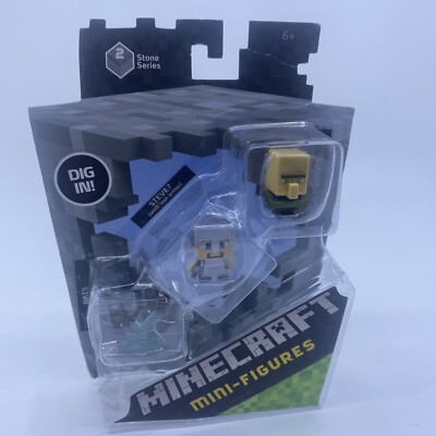 New Minecraft Mini-Figures Stone Series 2 Collection - 3 Fig. Per Pkg.  open box