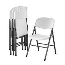 PORTABLE FOLDING CHAIRS 4-Pack White Resin