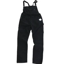 NWT Fairplay Black Denim Overalls Men Size 42 Ash Pockets Cargo