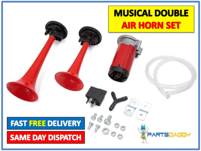 compressor trumpet horns 12v horn tone musical twin dual van truck air