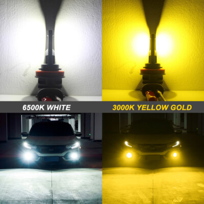 #ad 2pcs Dual Color Amber White H10 HB3 9005 LED Fog Light Bulb Switchback For Ford $21.99