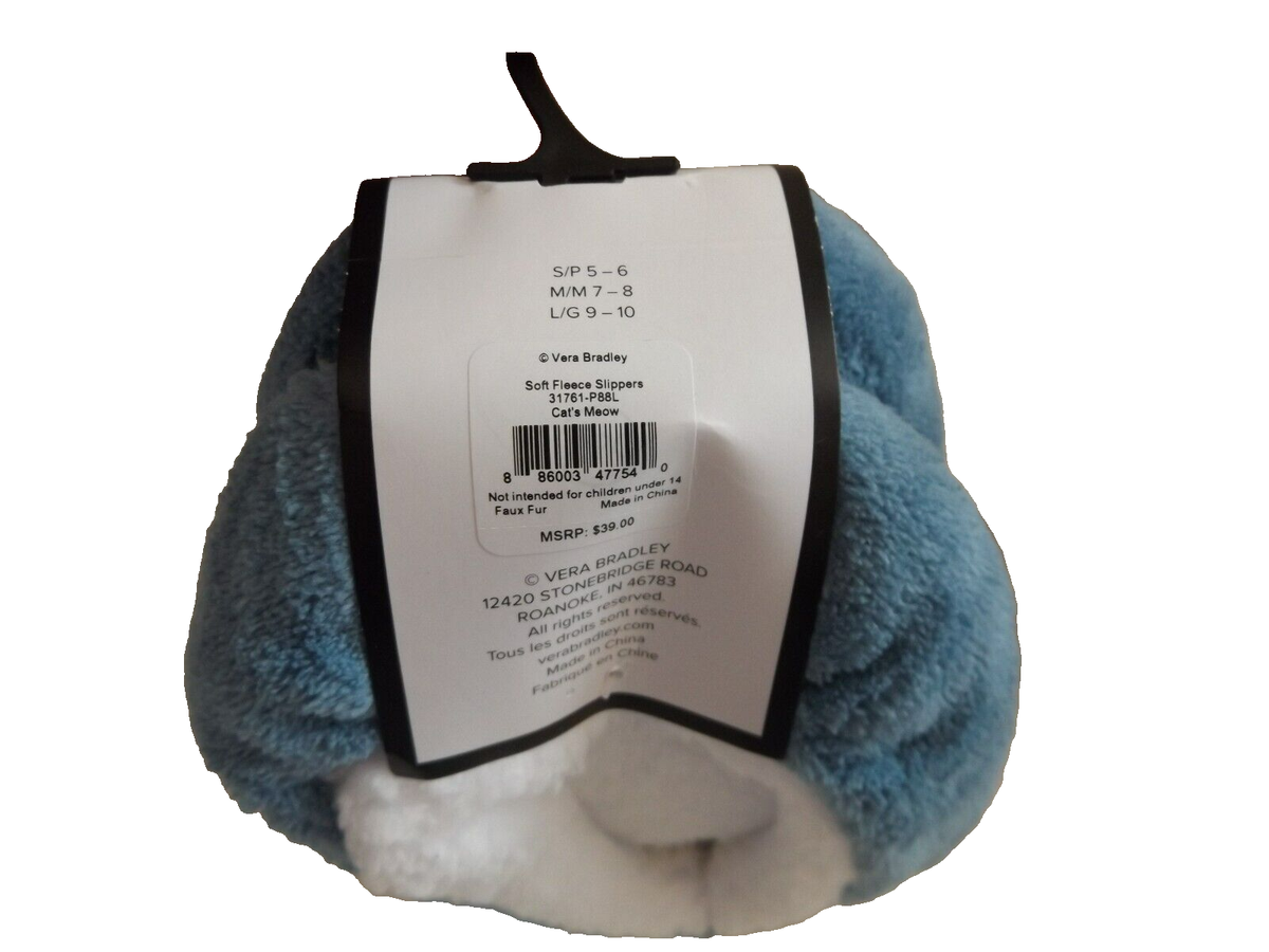 かず VERA BRADLEY Soft Fleece Slippers Cat's Meow - Siamese & White