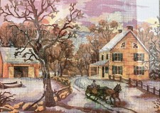 "Winter Evening" Printed Needlepoint Tapestry Canvas Collection D'art 6189