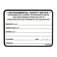 Etykieta informacji o bezpieczeństwie środowiskowym # 04850, SPRZEDAWANA KAŻDA