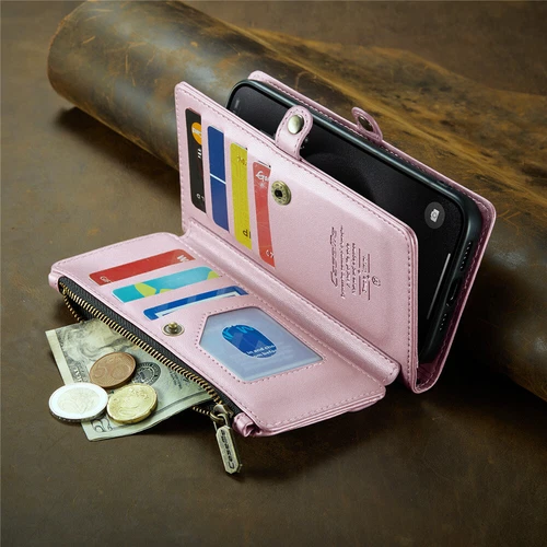 For iPhone 16 15 14 13 12 Pro Max Plus Case Wallet Leather ZIP Bag Strap Cover - Picture 58 of 84