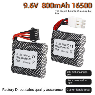 Batterie Li-ion 9.6V 800mAh Pour Voiture RC S911 S912 - Prise EL 6P - Neuf