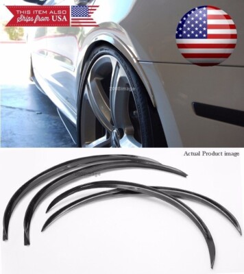 2 Pair 1'' Black Arch Wide Flexible Extension Body Fender Well Lip For VW Porsche
