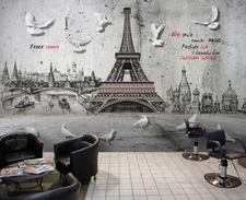 3D Vintage Paris Tower 35683NA Wallpaper Wall Murals Removable Wallpaper Fay