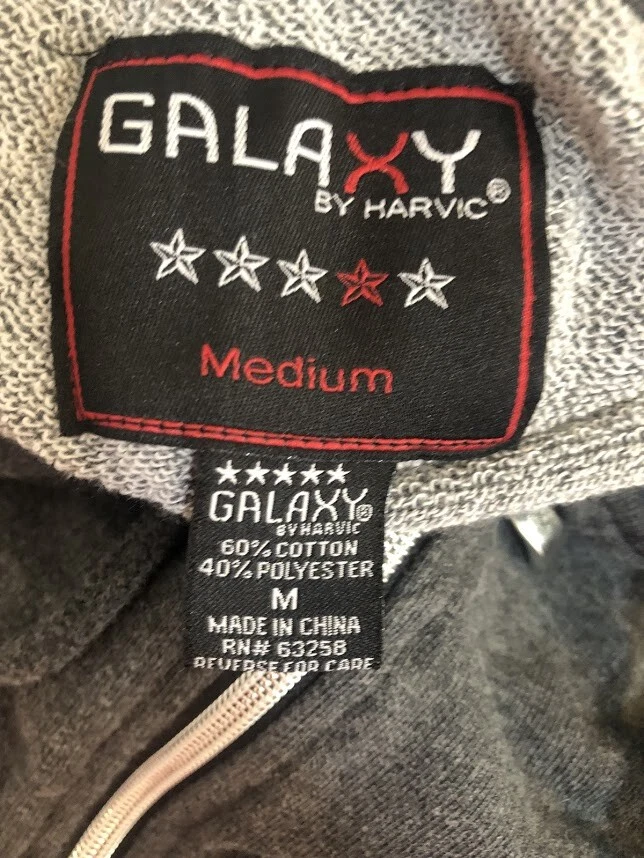 Sudadera con capucha Galaxy by Harvic para hombre cremallera completa gris mezcla de algodón talla M mediana Foto 4 de 4