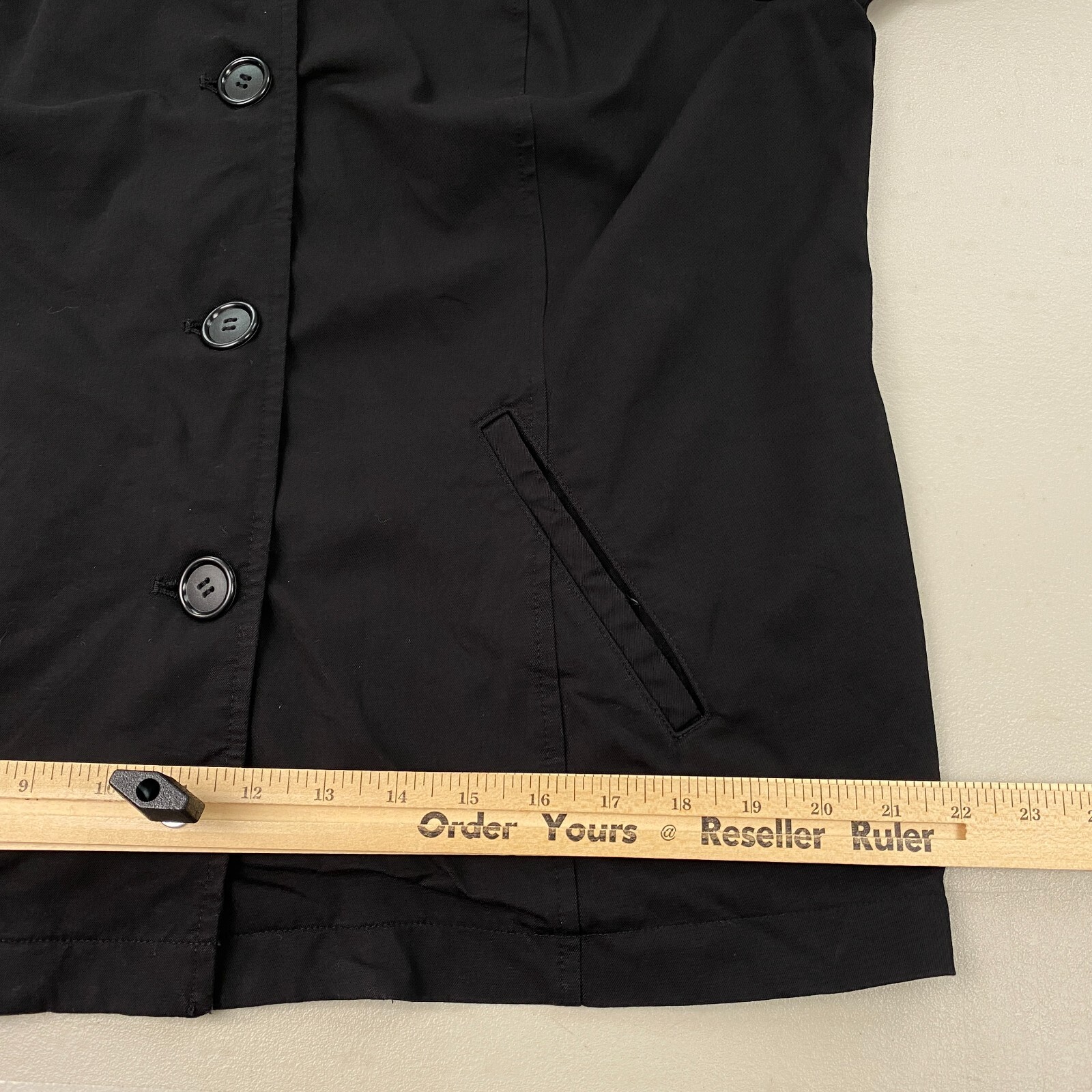 Chicos Shacket Jacket Size 2 Solid Black Button U… - image 10