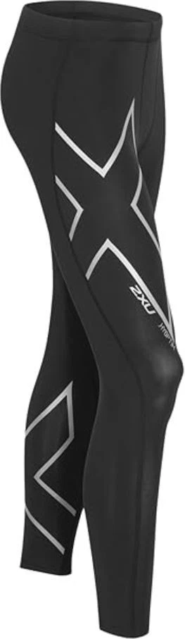 2XU Mens Hyoptik Compression Long Tights – (Black/SRF) - Image 4 of 4