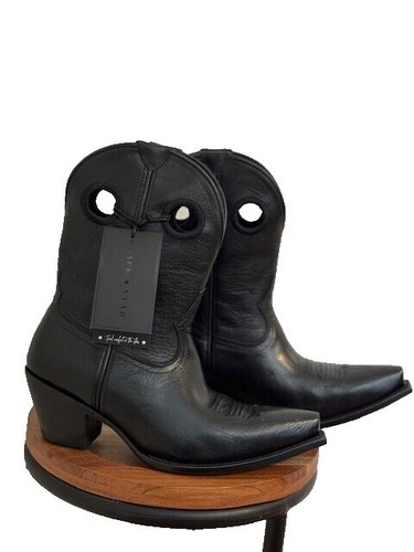 Grinders El Paso Tan Brown Leather Cowboy Boots - Mid Calf, Zip Closure, Men's Sizes