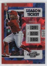 2022 Panini Chronicles Contenders Optic Blue Ice Prizm 24/25 TJ Friedl #16 nd3