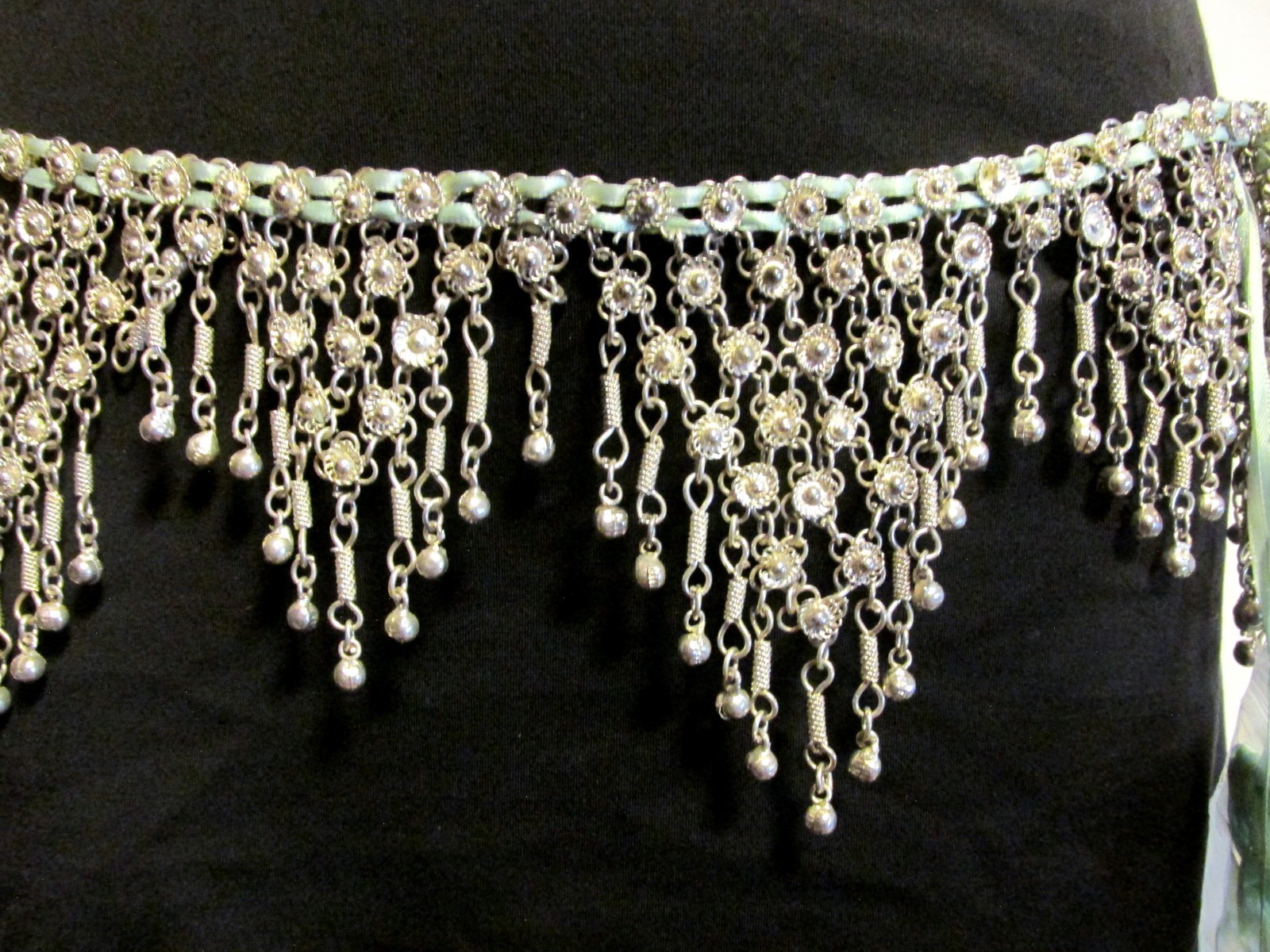 Belly Dance 2 Silver Tone Triangular Dangle Bells… - image 6