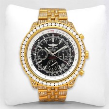 Breitling Bentley Motors A25362 Auto 50mm Custom Diam 18K YG Plated Steel Watch 2