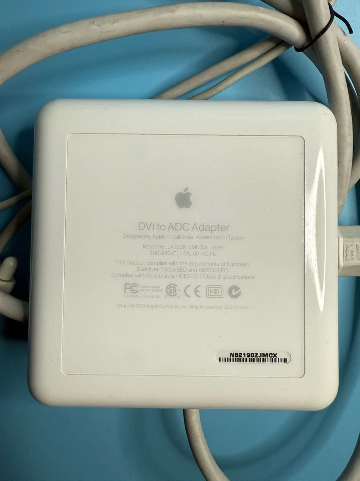 Vintage Apple DVI to ADC Adapter A1006 and Power Cord for Cinema Display Monitor - Image 4 of 4