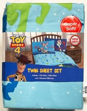 New Jay Franco Toy Story 4 Boys Blue 3 Piece Twin Sheet Set