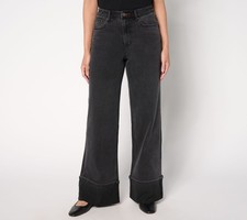 Peace Love World Petite Full Length Cuffed Jeans with Pintuck MiamiNightsBlk 4 N