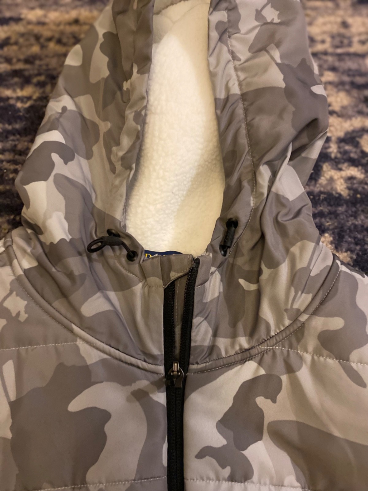 POLO RALPH LAUREN Men's Camo and White Fleece Lined Hoodie Full Zip Sz L image 3