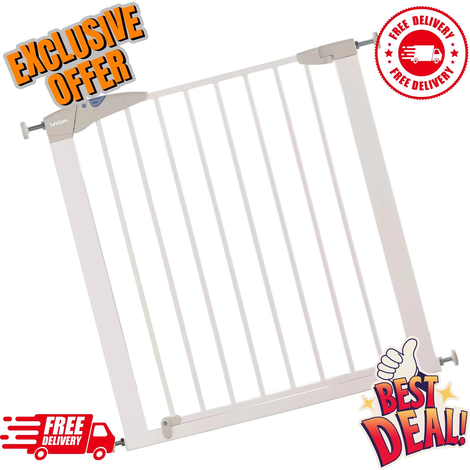 Lindam Stair Gate | Sure Shut Axis Toddler & Baby Gate | Pressure Fit |
Opens in a new window or tab